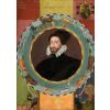 Double-sided oil painting of Sir Christopher Hatton, builder of Holdenby House in late 16th century. 