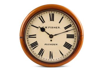 Wooden wall clock from Rushden Alfred Street School