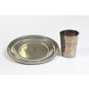Pewter Communion plate and cup inscribed or the County Gaol Chapel Northampton