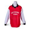 Replica of the 1976 Ketetring Town Football Club shirt bearing the sponsors name