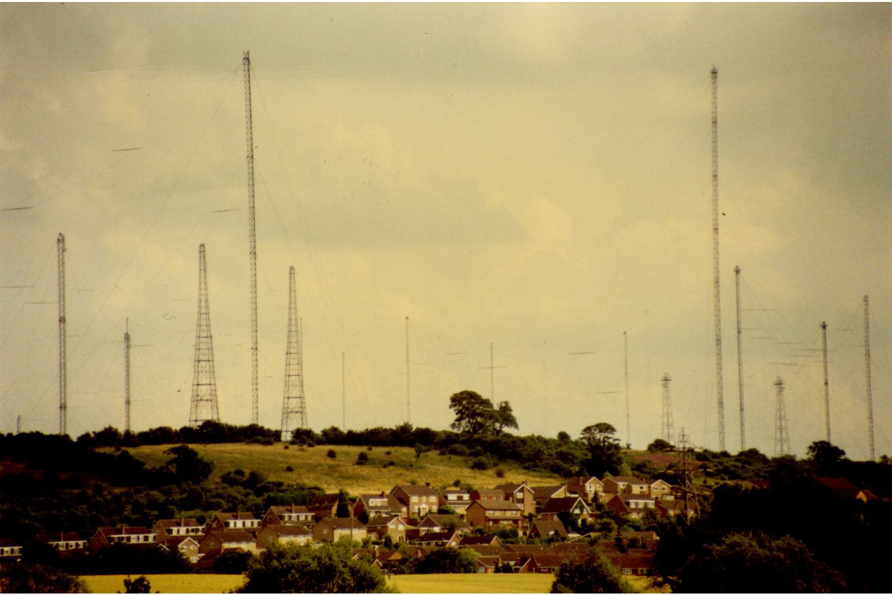 The BBC radio masts at Borough Hill, Northampton