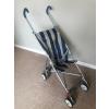 Maclaren Baby buggy with blue and white striped seat