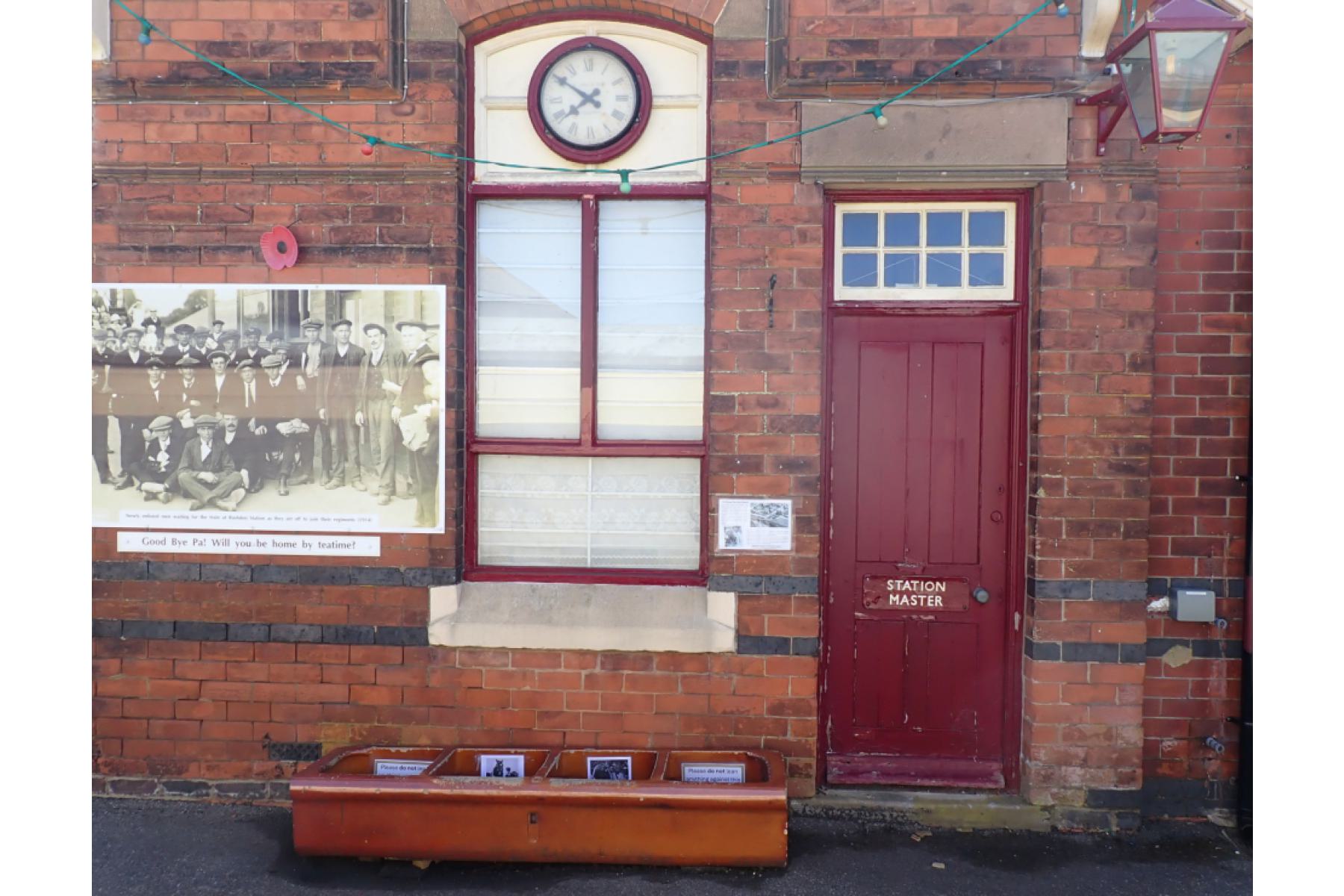 Trough in situ on the platform at The Station, Rushden