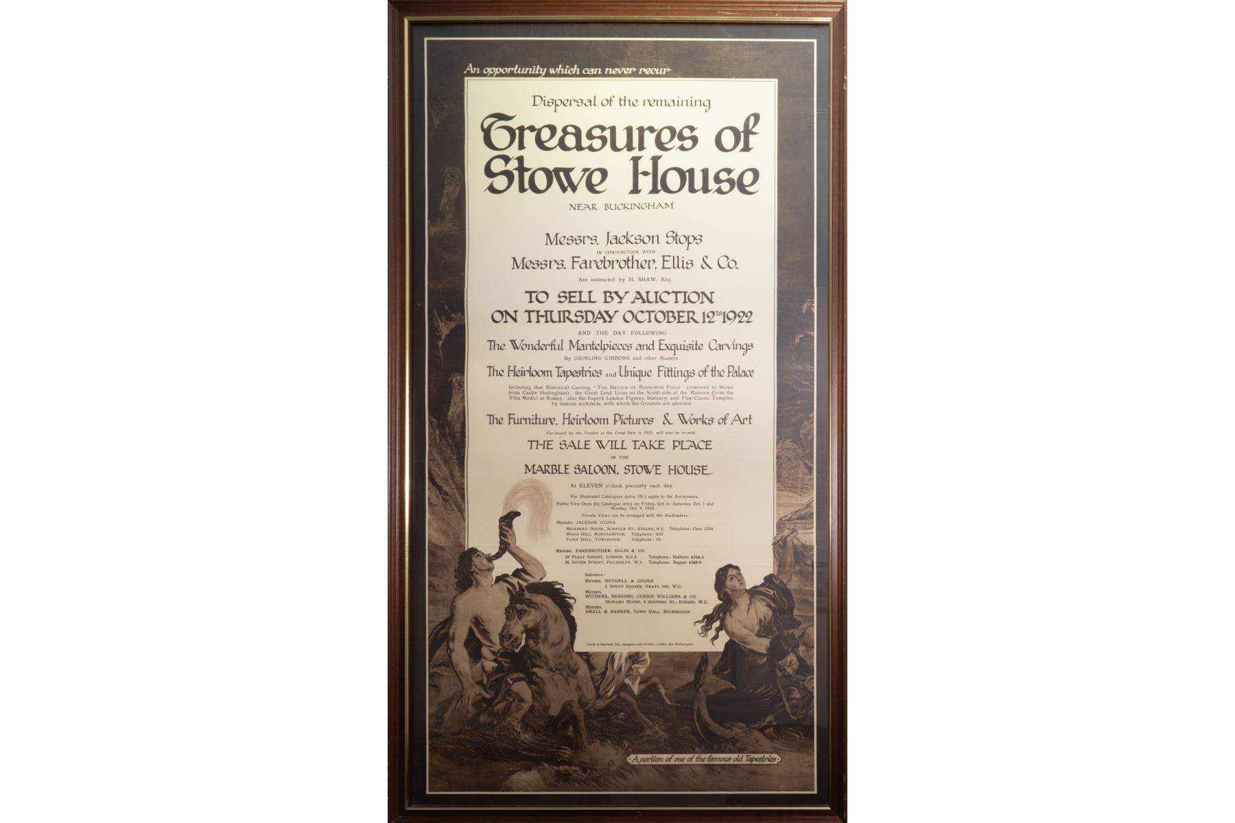 Sale poster 1922 Stowe House