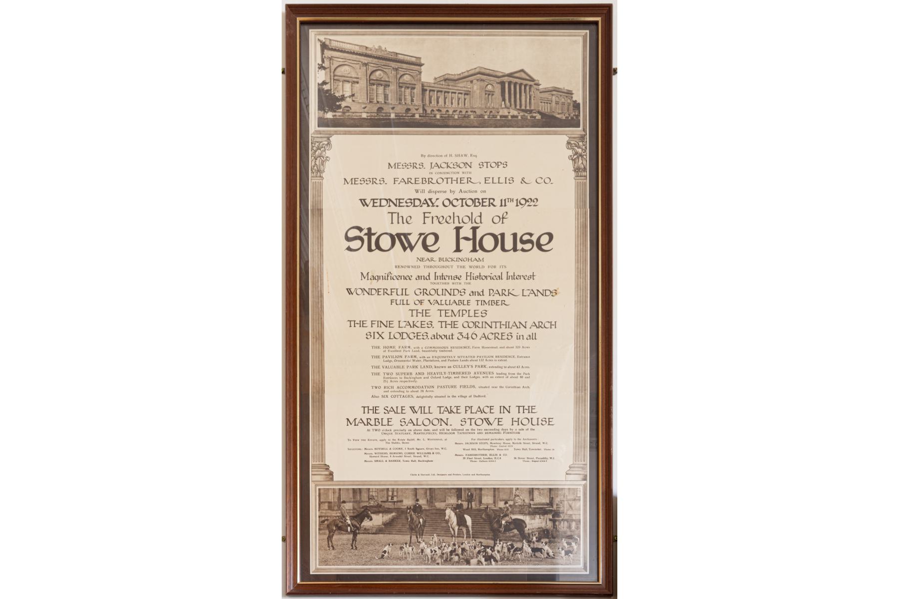 Sale poster Stowe House