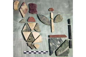 pieces of decorative marble from Piddington Roman villa
