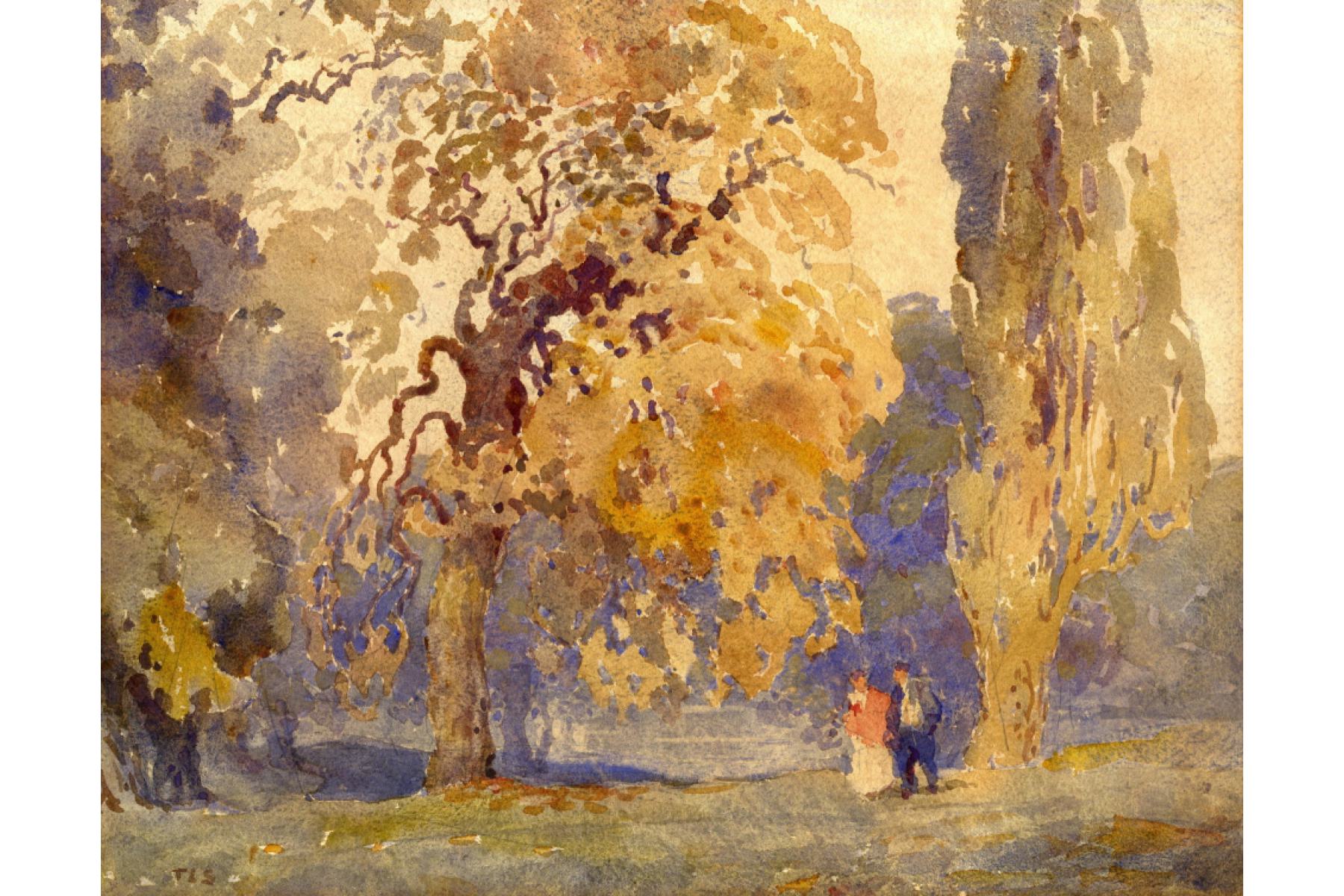 watercolour painting of Abington Park