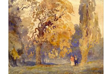 watercolour painting of Abington Park