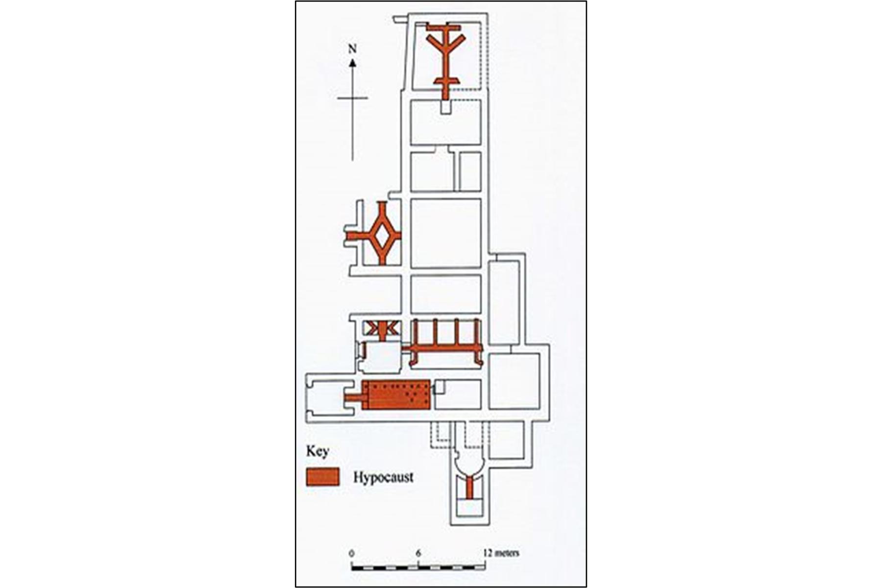 plan of Roman villa excavations at Borough Hill