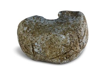 Broken Roman chalk spindle whorl marked with name