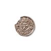 Obverse (head) of Viking silver coin found in Northampton.