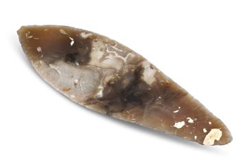 Flint dagger from Bronze Age barrow at Stanwick Lakes.