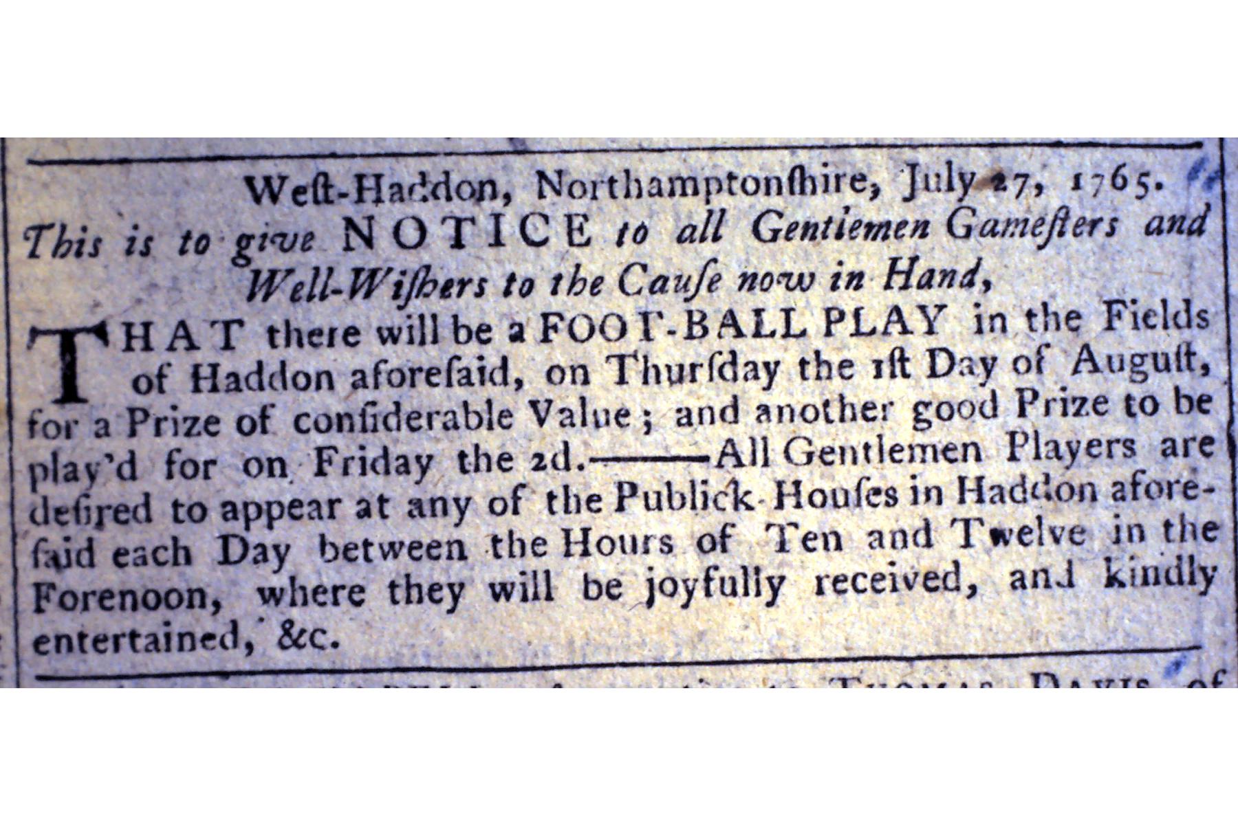 Extract from Northamptonshire Mercury - a covert invitation to the protest agianst the West Haddon Enclosure