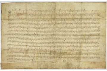 Treaty of Edinburgh signed at Northampton Castle in 1328.