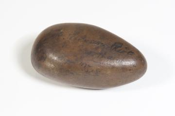 Cobblestone from Market Square, Northampton. Thrown during Bradlaugh Riot in 1874