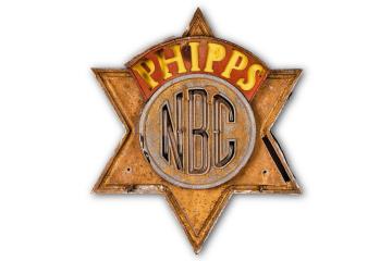 Star shaped Metal neon advertising sign for Phipps NBC Brewery