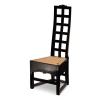 Wood and woven rush seat designed by Charles Rennie Mackintosh